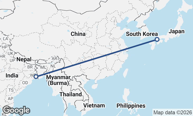 Kolkata to Hiroshima