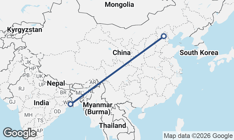 Kolkata to Beijing
