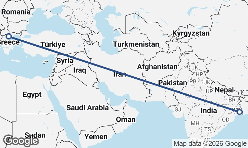 Kolkata to Thessaloníki