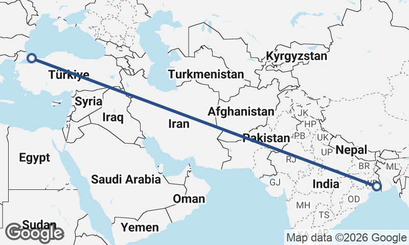 Kolkata to Istanbul
