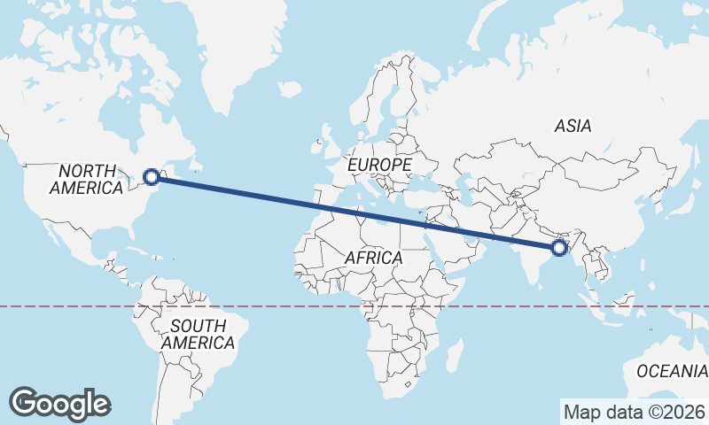 Kolkata to Montréal