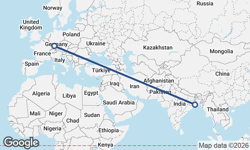 Kolkata to Stuttgart