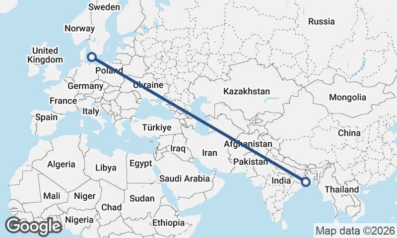 Kolkata to Copenhagen