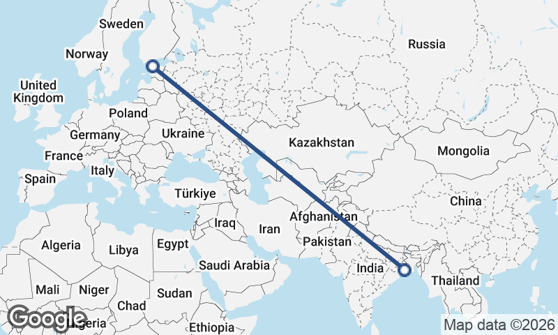 Kolkata to Tallinn