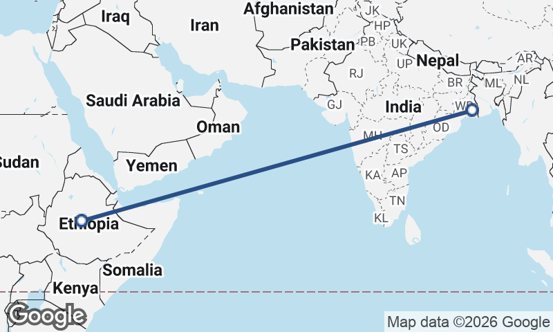 Kolkata to Addis Ababa