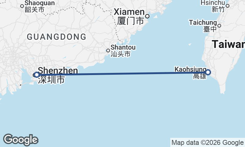 Shenzhen to Kaohsiung