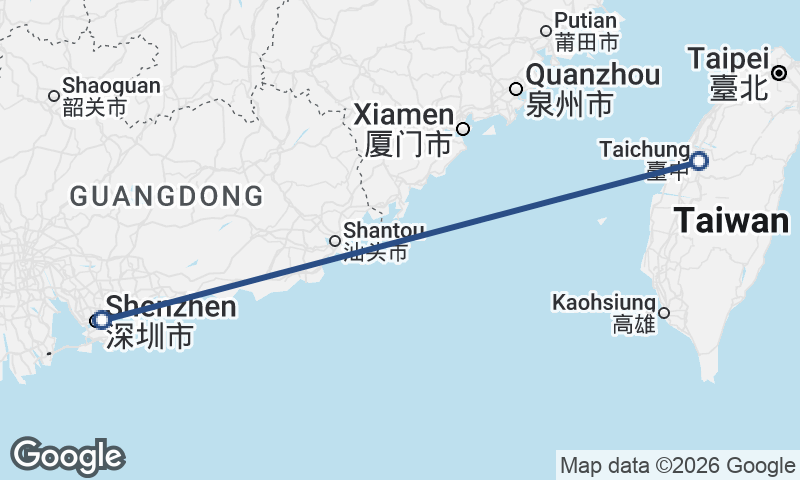 Shenzhen to Taichung