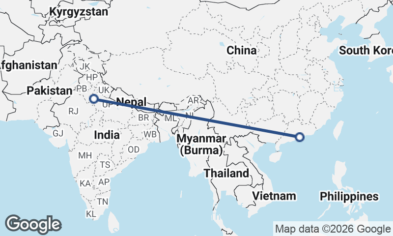 Shenzhen to Delhi