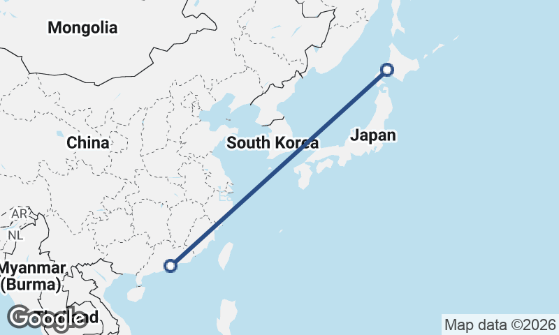 Shenzhen to Sapporo