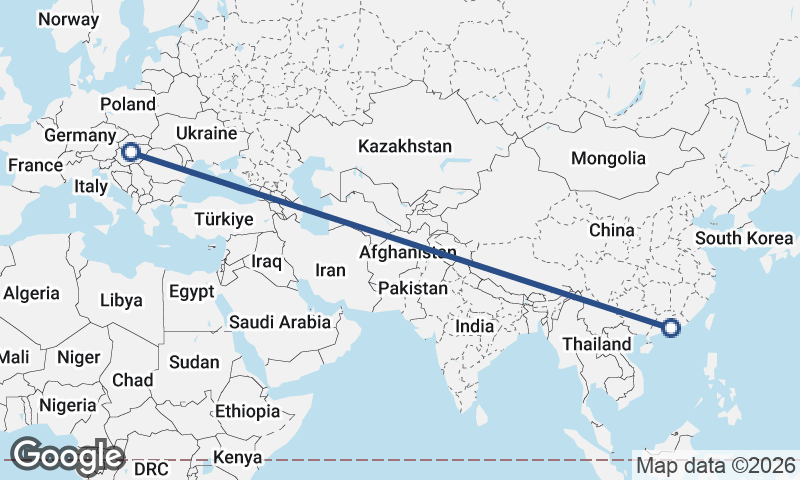 Shenzhen to Budapest