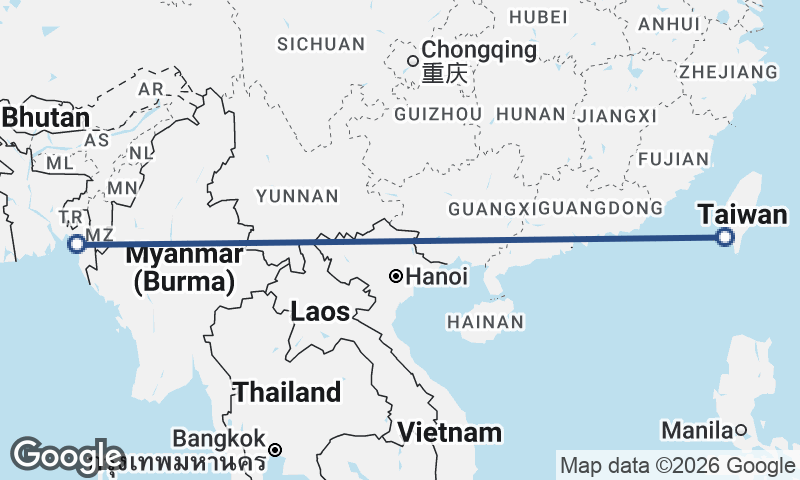 Kaohsiung to Chittagong