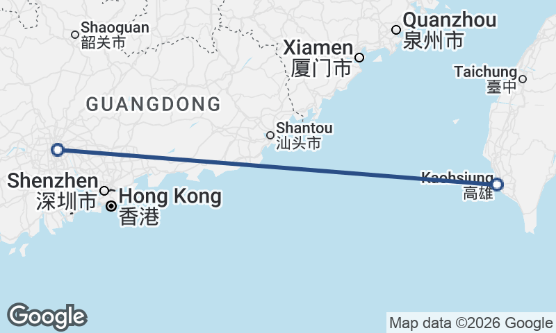 Kaohsiung to Guangzhou