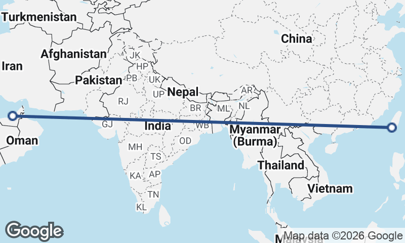 Kaohsiung to Abu Dhabi