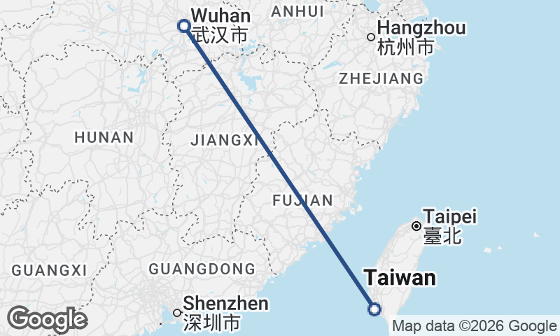 Kaohsiung to Wuhan