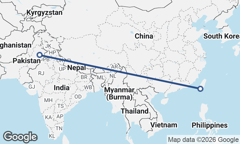 Kaohsiung to Faisalabad