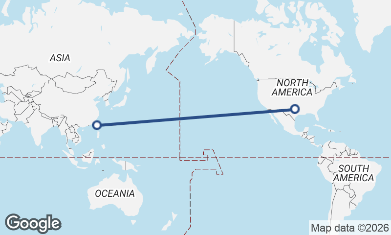 Kaohsiung to Fort Worth