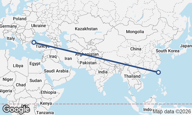 Kaohsiung to Istanbul