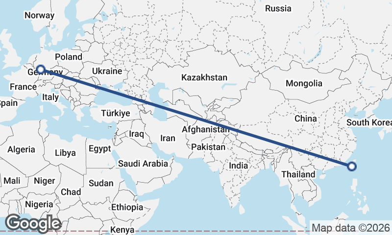 Kaohsiung to Frankfurt