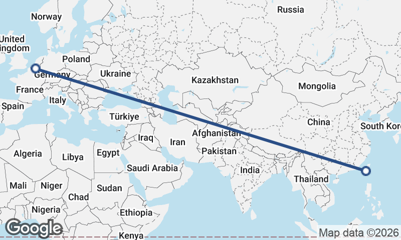 Kaohsiung to Brussels