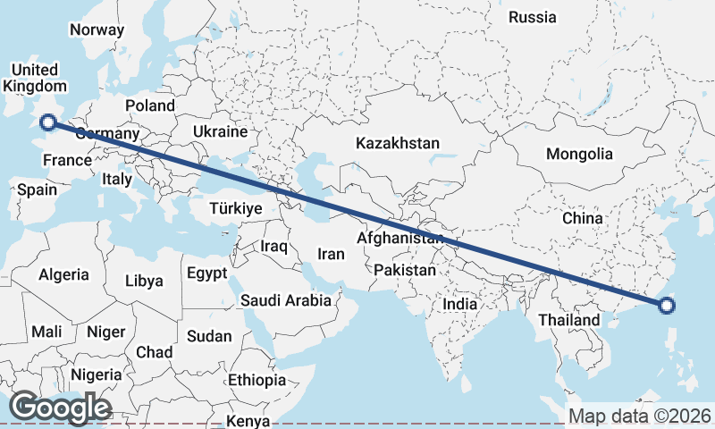 Kaohsiung to Southampton