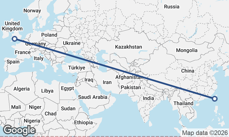Kaohsiung to Bristol