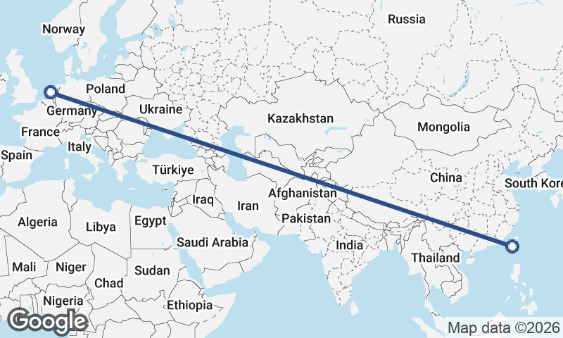 Kaohsiung to Amsterdam