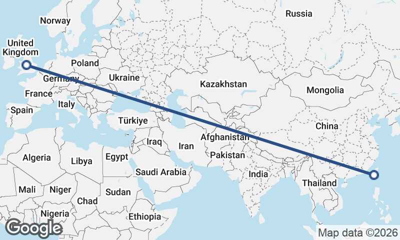 Kaohsiung to Birmingham