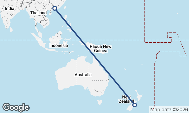 Foshan to Christchurch