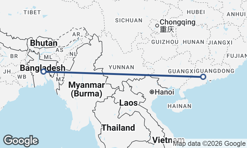 Foshan to Dhaka