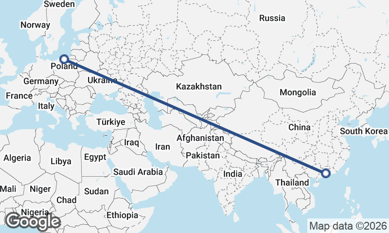 Foshan to Gdańsk