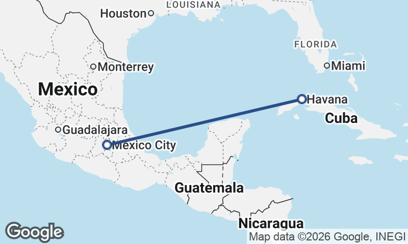 Havana to Mexico City
