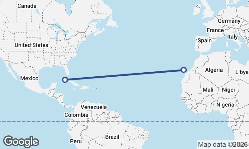 Havana to Las Palmas de Gran Canaria