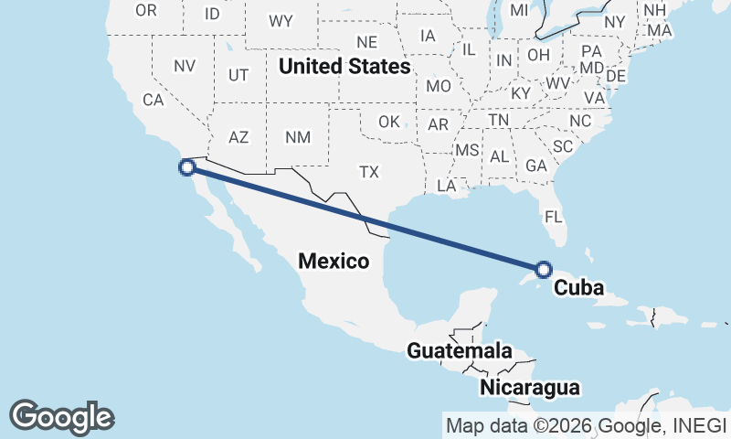 Havana to Ensenada