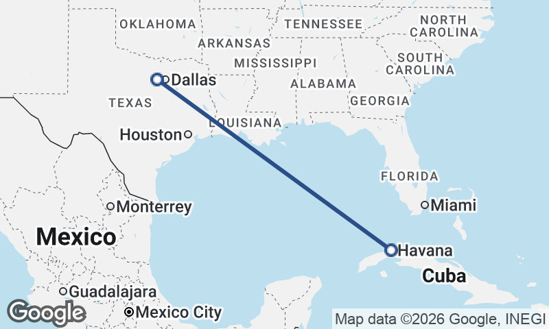 Havana to Fort Worth
