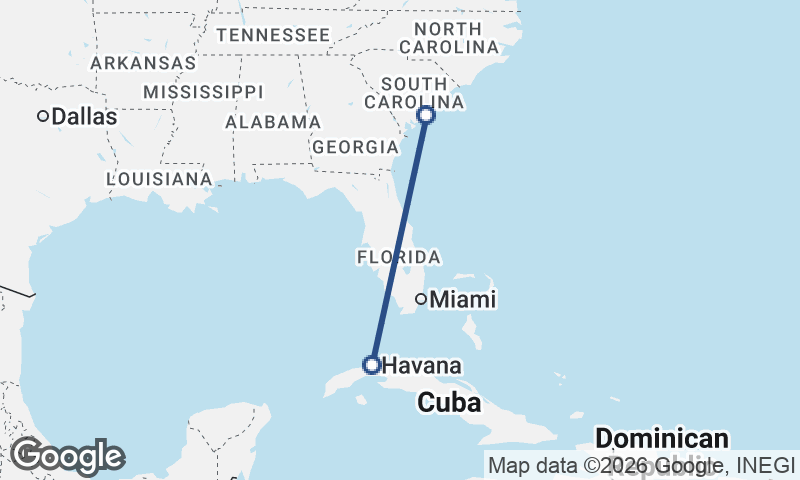 Havana to Charleston