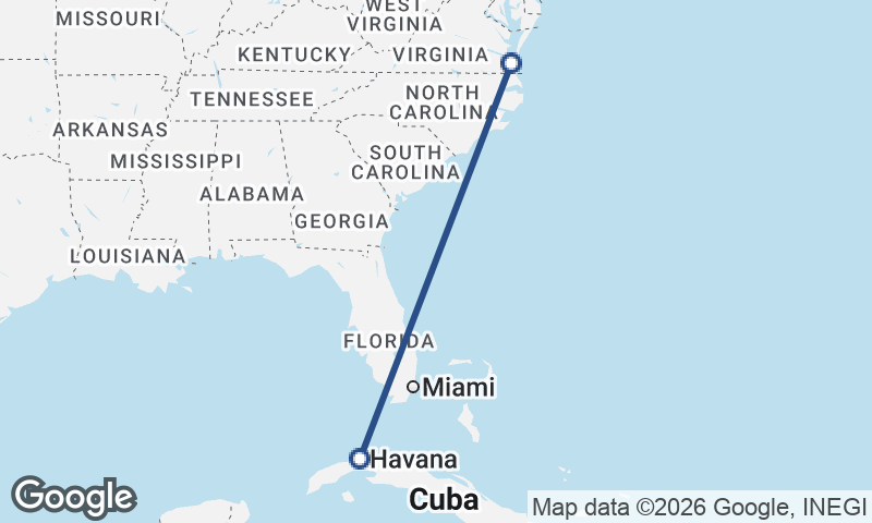 Havana to Norfolk