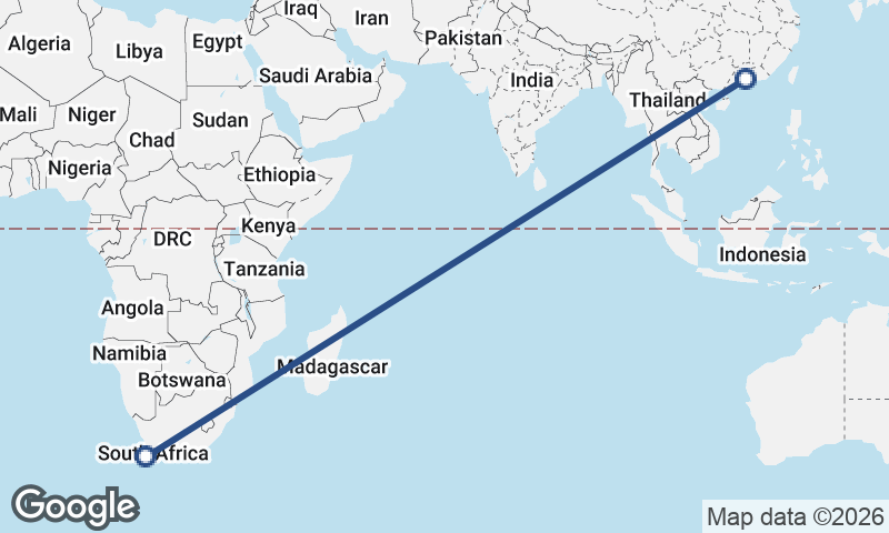 Guangzhou to Cape Town