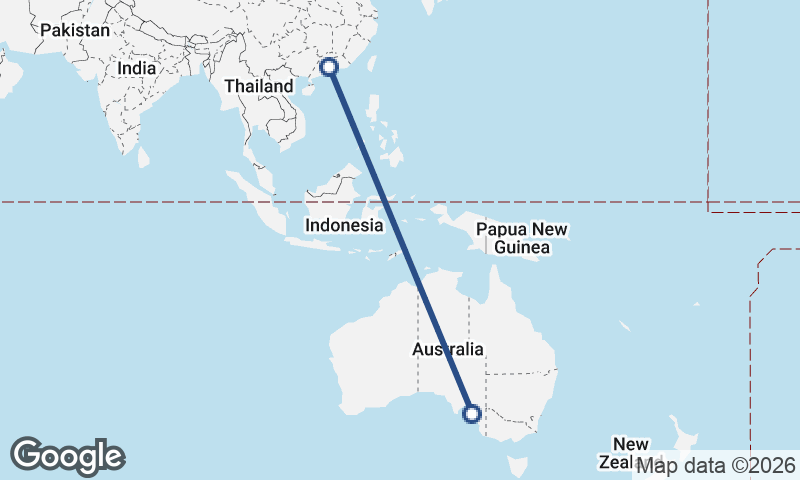 Guangzhou to Adelaide