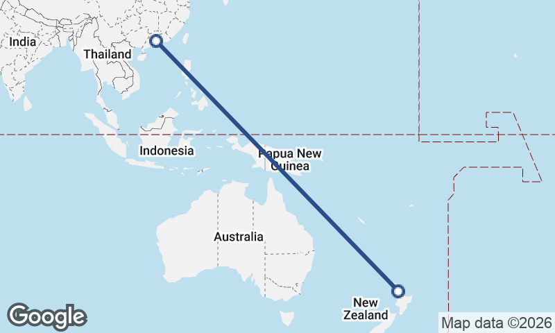 Guangzhou to Auckland