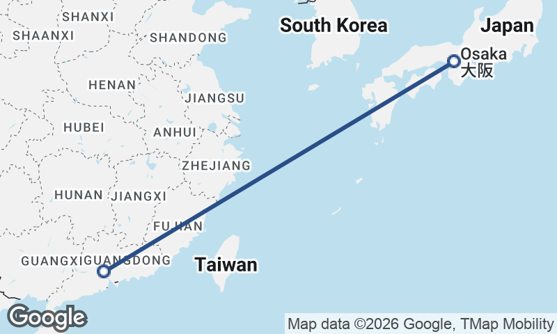 Guangzhou to Ōsaka
