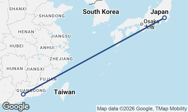 Guangzhou to Tokyo