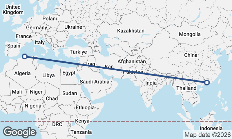 Guangzhou to Algiers