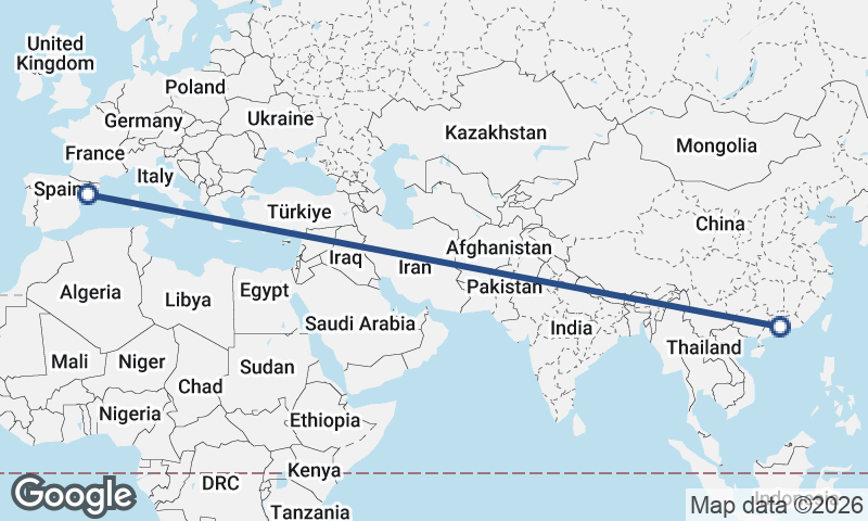 Guangzhou to Tarragona