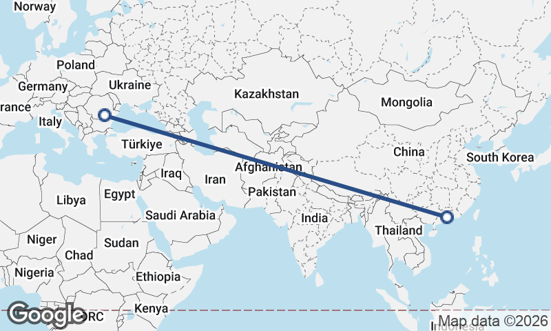 Guangzhou to Bucharest