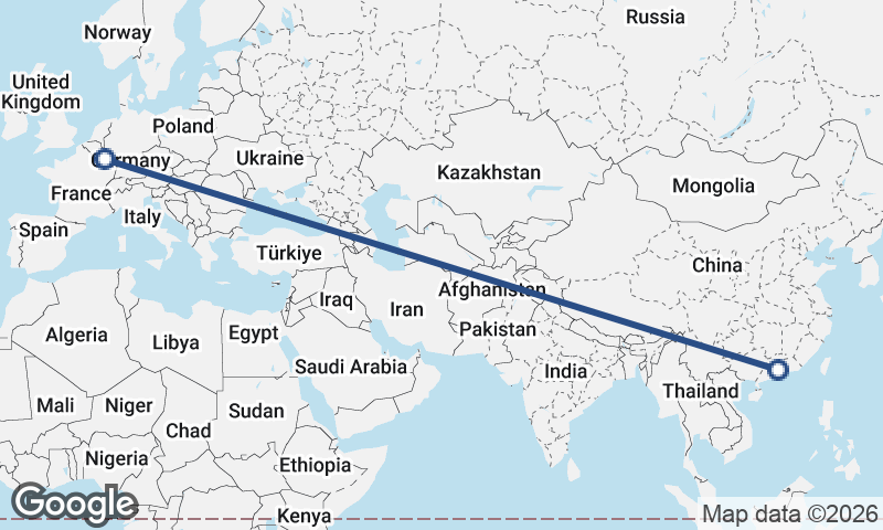 Guangzhou to Luxembourg City