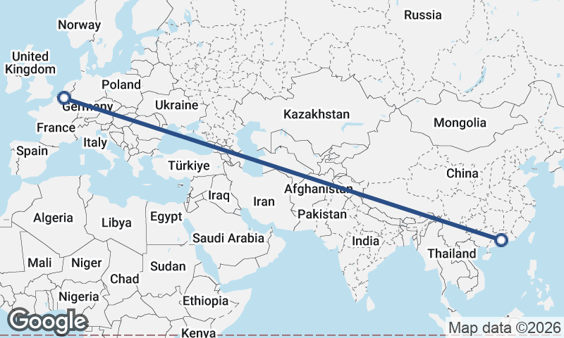 Guangzhou to Brussels