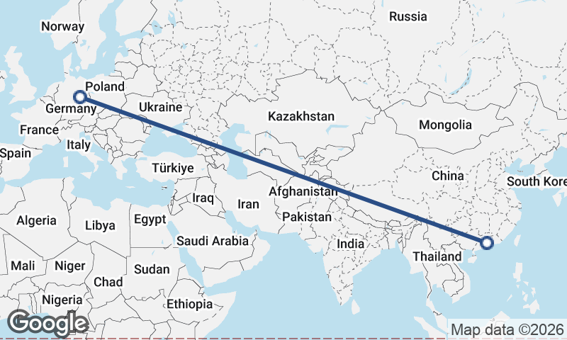 Guangzhou to Leipzig