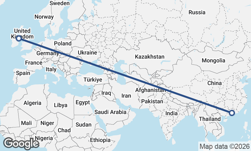 Guangzhou to Belfast