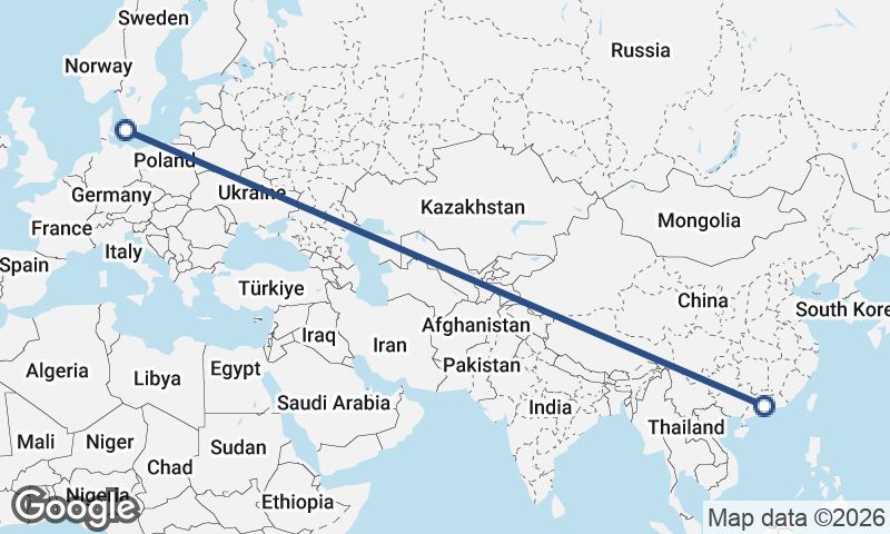 Guangzhou to Copenhagen