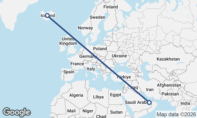 United Arab Emirates to Iceland